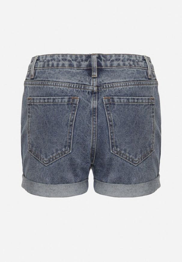 Born2be - Niebieskie Jeansowe Bawełniane Szorty z Przetarciami Zalabea. Kolor: niebieski. Materiał: jeans, bawełna. Sezon: lato. Styl: elegancki, klasyczny