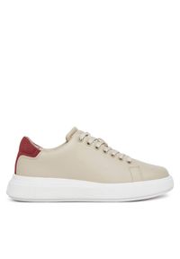 Calvin Klein Sneakersy Cupsole Lace Up - Suede Bt HW0HW02404 Beżowy. Kolor: beżowy. Materiał: skóra