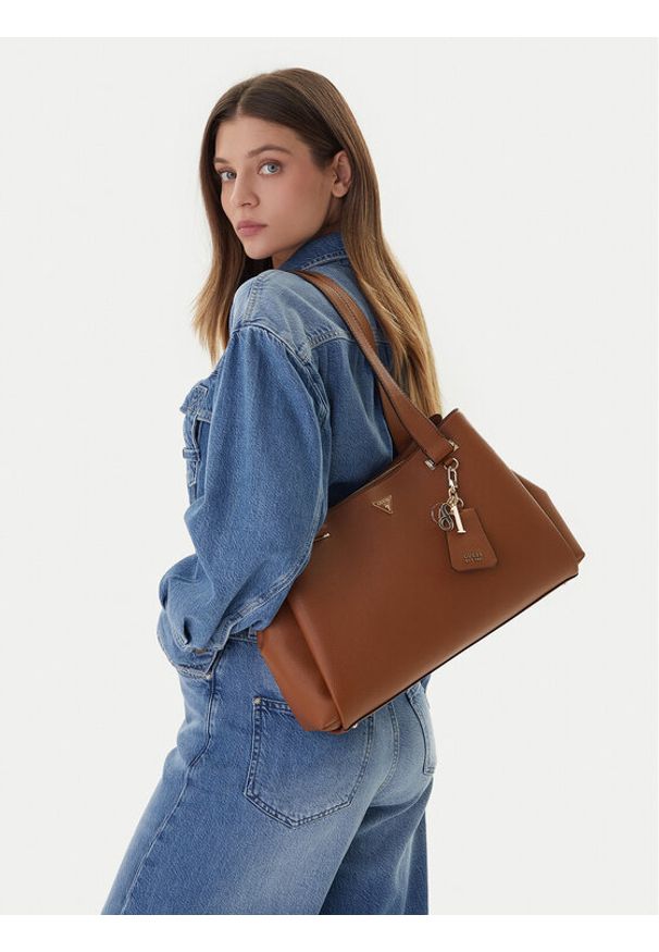Guess Torebka Evie HWBG96 64220 Brązowy. Kolor: brązowy. Materiał: skórzane