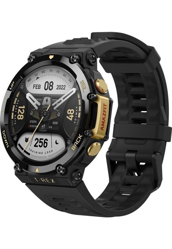 AMAZFIT - Zegarek sportowy Amazfit T-Rex 2 ASTRO BLACK AND GOLD. Styl: sportowy