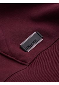 Ombre Clothing - Męska dresowa bluza kangurka z kapturem BASIC – bordowa V3 OM-SSBN-0161 - XXL. Okazja: na co dzień. Typ kołnierza: kaptur. Kolor: czerwony. Materiał: dresówka. Wzór: jednolity. Styl: sportowy, casual #7