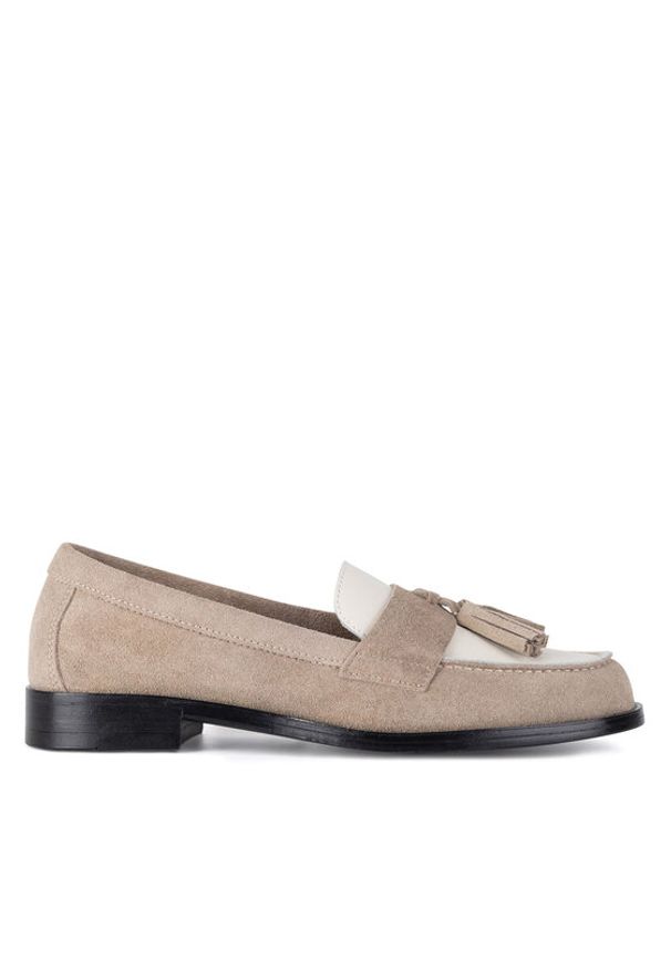 Gino Rossi Loafersy ELISA-E25-26390 Beżowy. Kolor: beżowy. Materiał: skóra, zamsz
