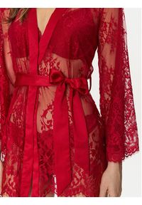 Hunkemöller Kimono Isabelle 300603 Czerwony. Kolor: czerwony. Materiał: syntetyk #7