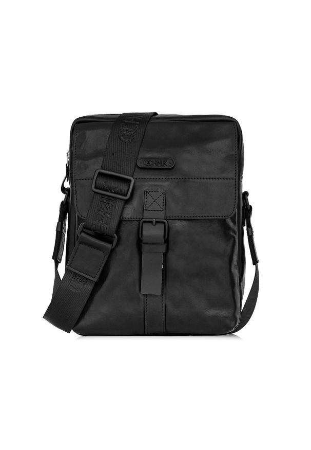 Ochnik - Torba męska. Kolor: czarny. Materiał: skóra