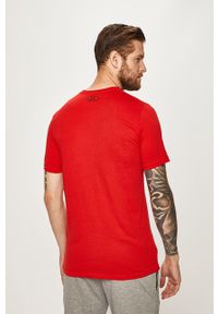 Under Armour t-shirt 1329581-101. Okazja: na co dzień. Kolor: czerwony. Materiał: materiał. Wzór: nadruk. Styl: casual #5