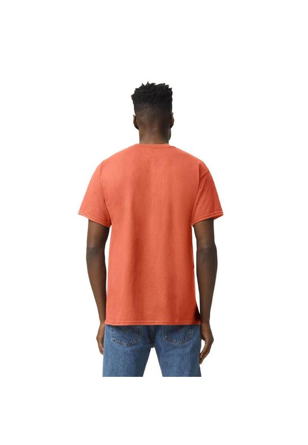 GILDAN - Ciężka Bawełniana Koszulka Unisex Dla Dorosłych. Kolor: pomarańczowy. Materiał: bawełna. Sport: turystyka piesza