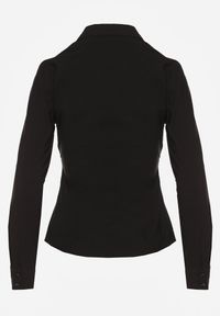 Renee - Czarna Marszczona Koszula z Bawełną Avenarie. Okazja: na spotkanie biznesowe. Kolor: czarny. Materiał: bawełna. Styl: biznesowy, klasyczny #4