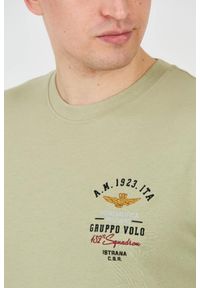 Aeronautica Militare - AERONAUTICA MILITARE Zielony bawełniany męski t-shirt Short Sleeve, Rozmiar L. Kolor: zielony. Materiał: bawełna #6