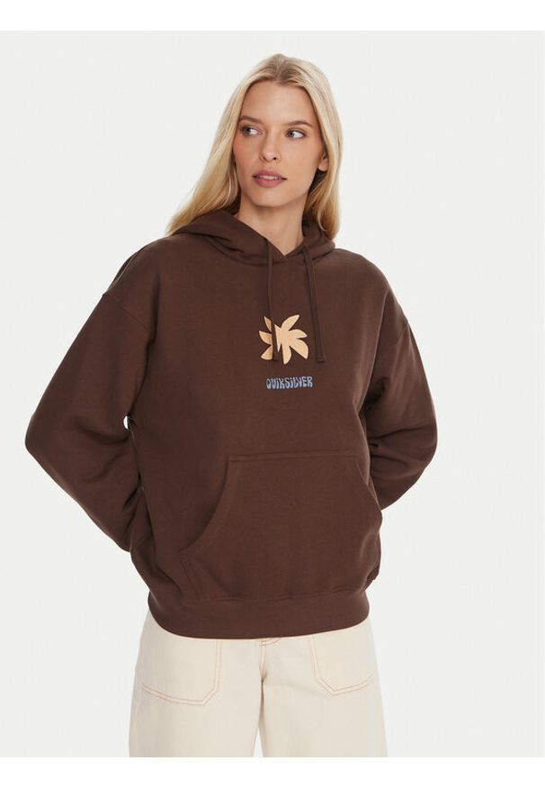 Quiksilver Bluza EQWFT03189 Brązowy Regular Fit. Kolor: brązowy. Materiał: bawełna