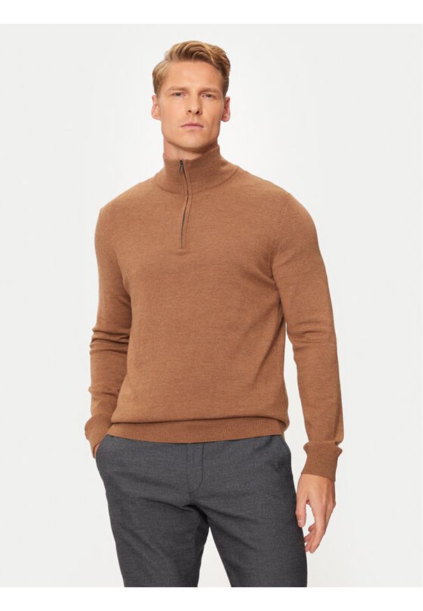 JOOP! Sweter 17 Jk-03Dario 30032603 Beżowy Modern Fit. Kolor: beżowy. Materiał: wełna