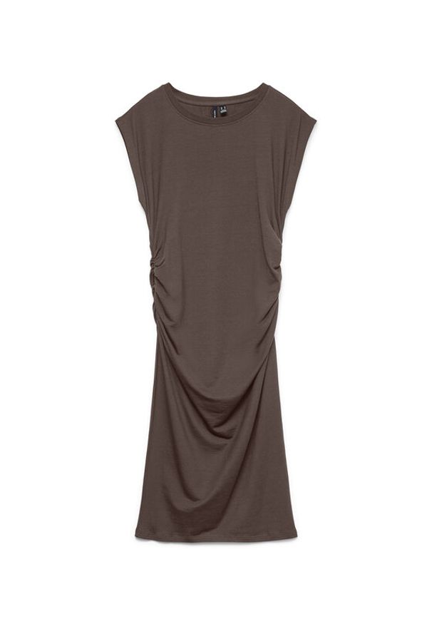 Vero Moda Sukienka koktajlowa Sarah 10346941 Brązowy ciemny Slim Fit. Kolor: brązowy. Materiał: lyocell. Styl: wizytowy