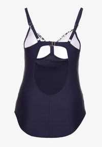 Born2be - Granatowo-Beżowy Strój Kąpielowy Jednoczęściowy w Zwierzęce Printy Linoselle. Kolekcja: plus size. Kolor: niebieski. Wzór: motyw zwierzęcy #3