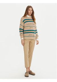 Weekend Max Mara Sweter Angus 2515361211 Beżowy Regular Fit. Kolor: beżowy. Materiał: bawełna #4