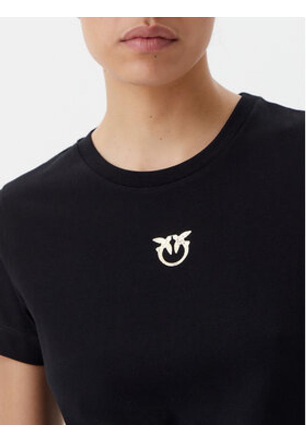 Pinko - PINKO T-Shirt Bussolotto 100355 A2OD Czarny Regular Fit. Kolor: czarny. Materiał: bawełna