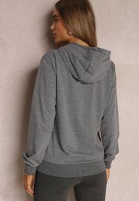 Renee - Ciemnoszara Bluza z Kapturem Lemine. Typ kołnierza: kaptur. Kolor: szary. Materiał: dzianina, wiskoza. Długość rękawa: długi rękaw. Długość: długie #5
