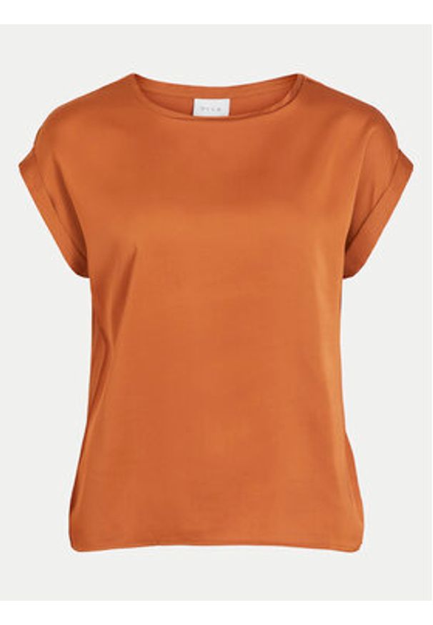 Vila T-Shirt Ellette 14059563 Pomarańczowy Regular Fit. Kolor: pomarańczowy. Materiał: syntetyk