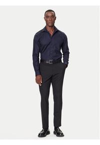 Calvin Klein Koszula LV019EU006 Granatowy Slim Fit. Kolor: niebieski. Materiał: bawełna #3