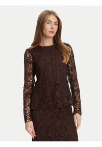 Bruuns Bazaar Bluzka Sago Wini BBW4516 Czarny Slim Fit. Kolor: czarny. Materiał: syntetyk