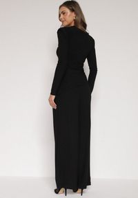 Born2be - Czarny Elegancki Komplet Szerokie Spodnie i Bluzka z Usztywnianymi Ramionami Sewesta. Kolor: czarny #3