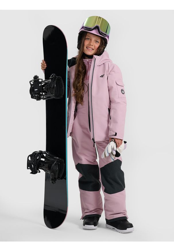 4f - 4F Kurtka snowboardowa membrana 8000 dziewczęca - różowa 146 (10-11 lat). Kolor: różowy. Materiał: poliester, materiał. Sezon: lato