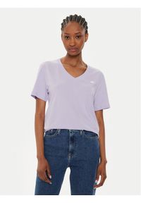 Calvin Klein Jeans T-Shirt Embro Badge J20J222560 Fioletowy Regular Fit. Kolor: fioletowy. Materiał: bawełna