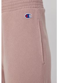Champion Spodnie 113370 damskie kolor różowy gładkie. Kolor: różowy. Materiał: dzianina. Wzór: gładki #4