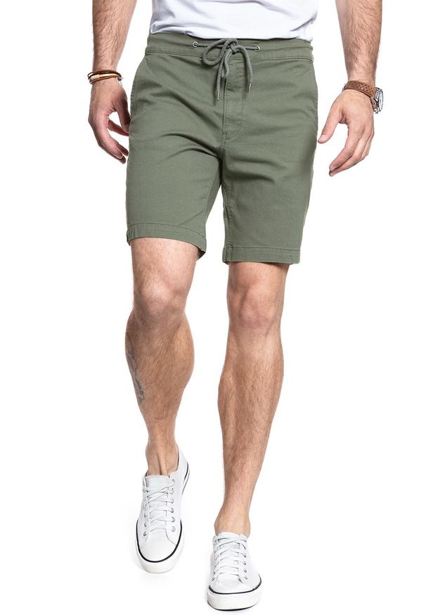 Lee - SPODENKI LEE DRAWSTRING SHORT LICHEN GREEN L73ULB82. Materiał: materiał