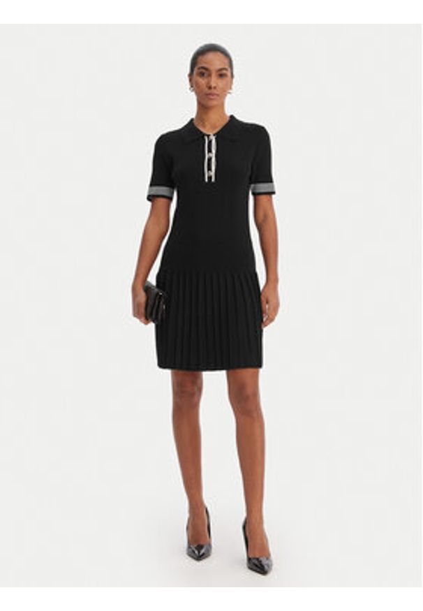 Morgan Sukienka dzianinowa 261-RMCAMI Czarny Slim Fit. Kolor: czarny. Materiał: syntetyk