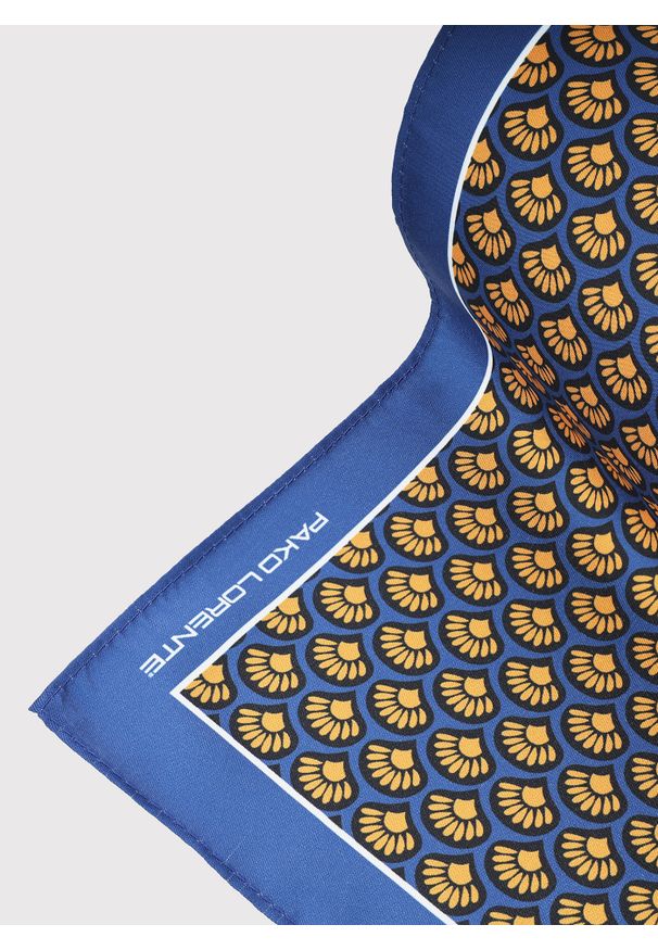 Pako Lorente - PAKO LORENTE - Wzorzysta niebieska poszetka męska. Kolor: niebieski. Materiał: poliester