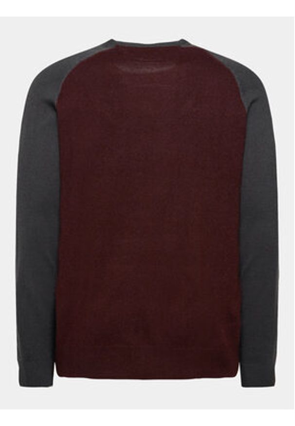 Brave Soul Sweter MK-230HIGGS Bordowy Regular Fit. Kolor: czerwony. Materiał: wiskoza