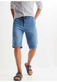 bonprix - Bermudy dresowe w optyce dżinsowych, w wygodnym fasonie, Regular Fit. Kolor: niebieski #1