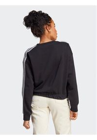 Adidas - adidas Bluza Essentials 3-Stripes Crop Sweatshirt HR4926 Czarny Loose Fit. Kolor: czarny. Materiał: bawełna #7