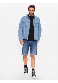 Karl Lagerfeld - KARL LAGERFELD Kurtka jeansowa 505802 532856 Niebieski Regular Fit. Typ kołnierza: dekolt w karo. Kolor: niebieski. Materiał: jeans, bawełna