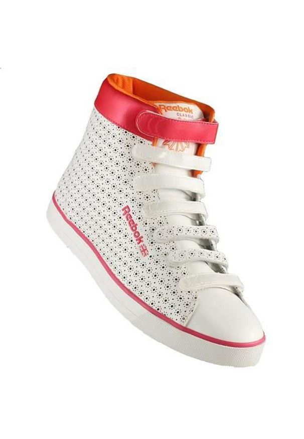 Buty do chodzenia damskie Reebok Straptastik Mid. Zapięcie: sznurówki. Kolor: biały, czerwony, wielokolorowy. Materiał: materiał, skóra. Szerokość cholewki: normalna. Sport: turystyka piesza