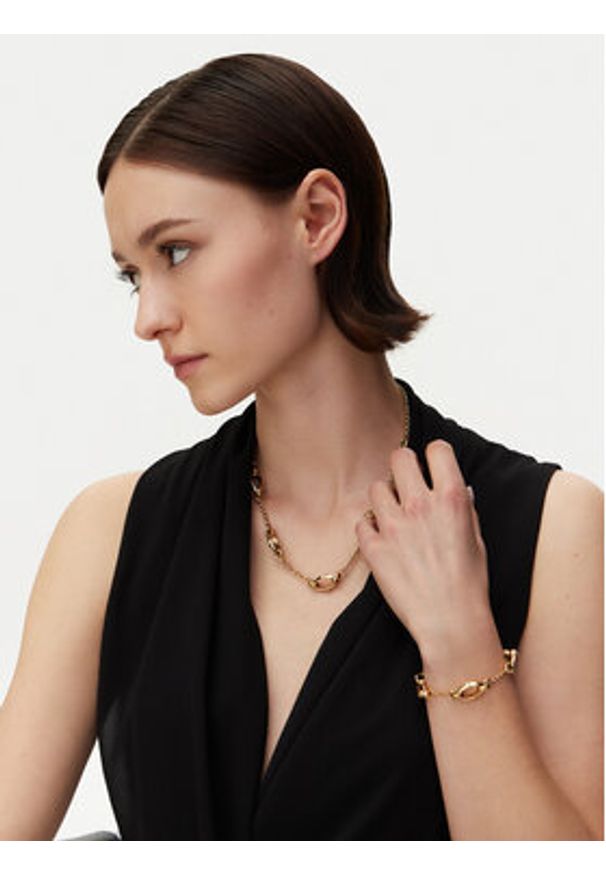 Guess Naszyjnik JUBN05 167JW Złoty. Materiał: metalowe. Kolor: złoty
