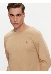 Polo Ralph Lauren Longsleeve 710760121027 Beżowy Slim Fit. Typ kołnierza: polo. Kolor: beżowy. Materiał: bawełna. Długość rękawa: długi rękaw