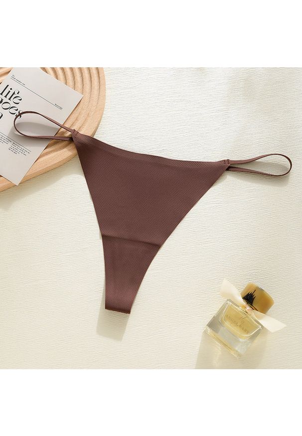 Intica - Stringi bezszwowe mini do obcisłych ubrań Benita. Kolor: brązowy. Materiał: materiał