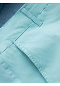 Ombre Clothing - Męskie szorty chinosy z kontrastowym podwinięciem – turkusowe V4 - Rozmiar: M. Okazja: na imprezę, do pracy, na co dzień. Kolor: turkusowy. Materiał: tkanina, elastan, bawełna. Długość: krótkie. Wzór: kolorowy. Sezon: lato. Styl: wakacyjny, casual #5