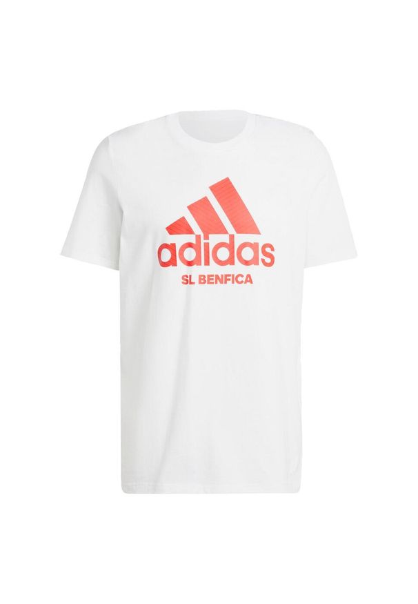 Adidas - Koszulka Benfica Seasonal Graphic. Kolor: biały, czerwony, wielokolorowy. Materiał: bawełna