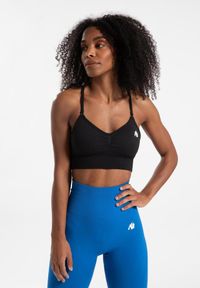 GORILLA WEAR - Olivia Bezszwowe Biustonosz sportowy - Czarny. Kolor: czarny. Sport: fitness