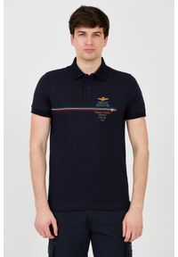 Aeronautica Militare - AERONAUTICA MILITARE Granatowe męskie polo Frecce Tricolori Embroidered, Rozmiar XXL. Typ kołnierza: polo. Kolor: niebieski