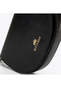 Wittchen - Damska saddle bag ze skóry o fakturze lizard czarna. Kolor: czarny. Materiał: skórzane. Styl: elegancki