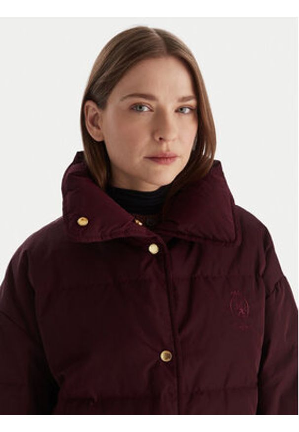 TOMMY HILFIGER - Tommy Hilfiger Kurtka puchowa WW0WW47294 Bordowy Relaxed Fit. Kolor: czerwony. Materiał: syntetyk