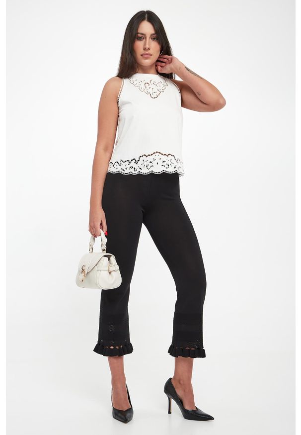 Twinset Milano - Top damski ażurowy TWINSET. Wzór: ażurowy