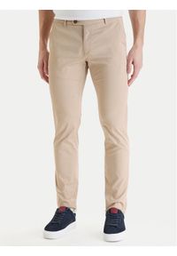 Bugatti Chinosy 4890-76301C Beżowy Slim Fit. Kolor: beżowy. Materiał: bawełna #1