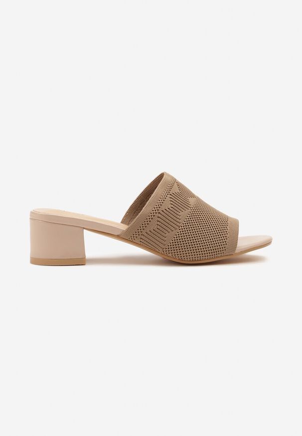 Born2be - Ciemnobeżowe Klapki na Obcasie Vices w Stylu Boho Linisela. Okazja: na co dzień. Kolor: beżowy. Obcas: na obcasie. Styl: boho. Wysokość obcasa: średni