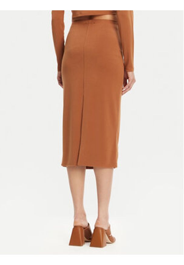 ViCOLO Spódnica midi UD0010 Brązowy Regular Fit. Kolor: brązowy. Materiał: syntetyk