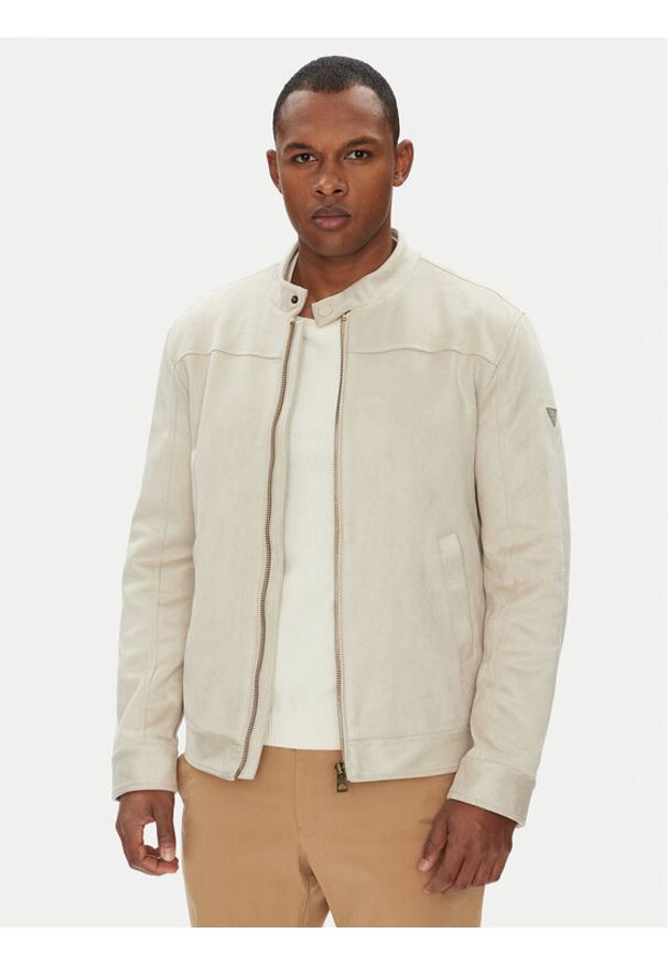 Guess Kurtka przejściowa M5YL02 W0252 Beżowy Regular Fit. Kolor: beżowy. Materiał: syntetyk