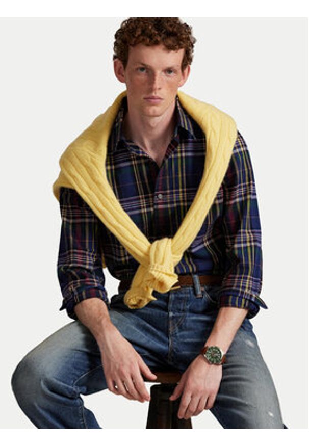 Polo Ralph Lauren Koszula 710P00524001 Kolorowy Custom Fit. Typ kołnierza: polo. Materiał: bawełna. Wzór: kolorowy