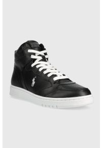 Polo Ralph Lauren sneakersy skórzane Polo Crt kolor czarny 809877680002. Nosek buta: okrągły. Zapięcie: sznurówki. Kolor: czarny. Materiał: skóra #3